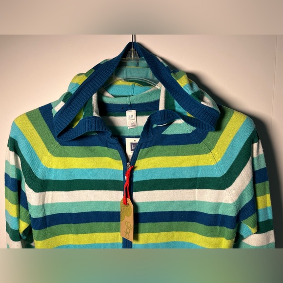 Gap Cotton/Cashmere Blend Full-fashion Knit Full Zip Color-blocked Hoodie - Picture 5 of 16